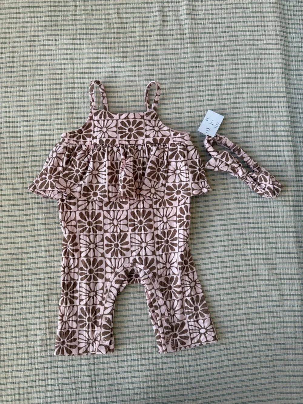 Pink Floral Ruffle Romper And Beachy Short Set